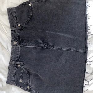 Topshop Black Denim Skirt